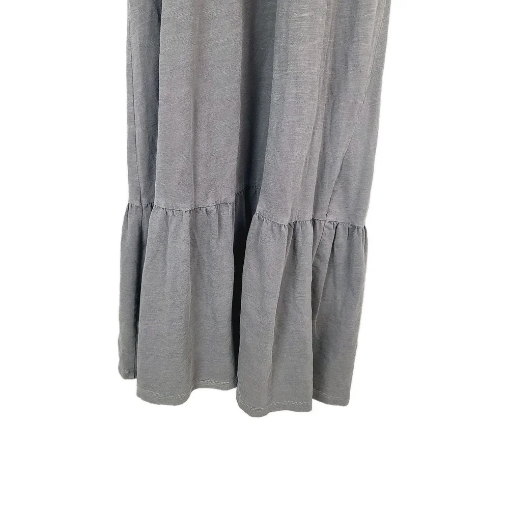 Old Navy Maxi Dress Gray Knit Tiered Sleeveless‎ Casual Stretch Flowy Small S